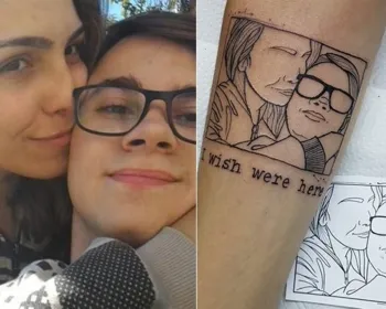 Namorada de Rafael Miguel faz tatuagem em homenagem ao ator