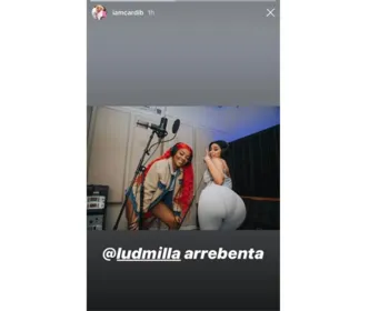 Cardi B elogia Ludmilla em português: "Arrebenta"