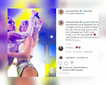 Affair de Anitta, bailarina Ohana Lefundes posta: "Você mudou a minha vida"