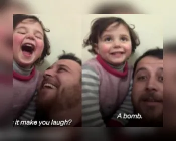 VÍDEO: Pai cria brincadeira para distrair filha durante bombardeios na Síria