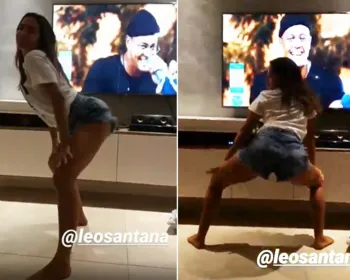VÍDEO: Anitta se empolga e rebola até o chão em live de Leo Santana