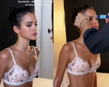 Bruna Marquezine mostra bastidores de ensaio de lingerie: "Saudades"