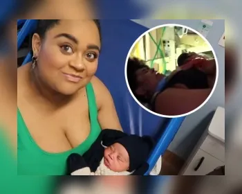 Rízia Cerqueira mostra vídeo do parto do filho Yaweh
