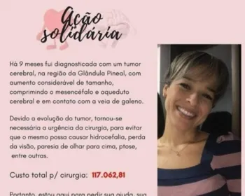 Alagoana com tumor cerebral pede doações para custear cirurgia