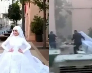 VÍDEO: Noiva é surpreendida por explosão em Beirute durante ensaio fotográfico