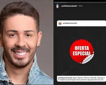 Golpista usa perfil fake de Carlinhos Maia para 'vender' celulares