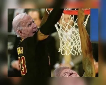 LeBron celebra eleição de Biden com montagem de toco épico