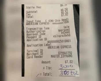 Homem deixa US$ 3 mil de gorjeta a funcionários de restaurante nos EUA 