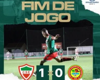 Com gol no fim, CSE vence por 1 a 0 e elimina a Juazeirense da Série D