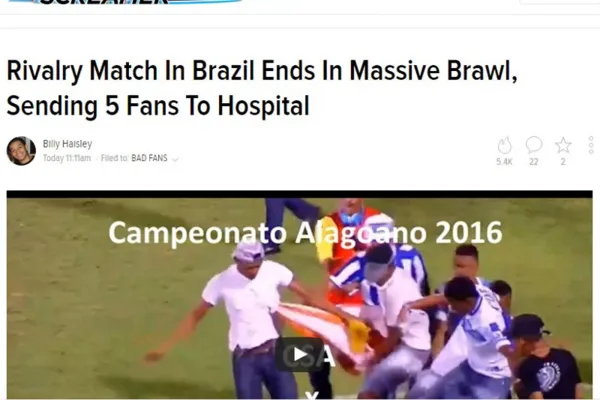 
				
					Imprensa internacional repercute violência na final do Campeonato Alagoano
				
				