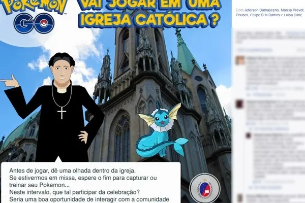 
				
					Arquidiocese incentiva jovens a jogar Pokémon GO em paróquias de SP
				
				