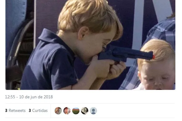 
				
					Fotos do príncipe George com arma de brinquedo geram debate na internet
				
				