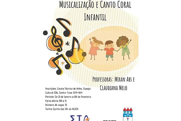 
				
					 Ufal abre inscrições para quatro cursos de musicalização para crianças 
				
				
