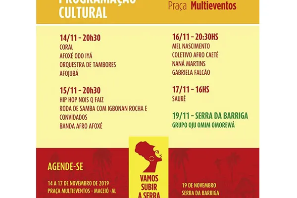 
				
					Confira os eventos culturais que devem movimentar o feriadão em Alagoas
				
				