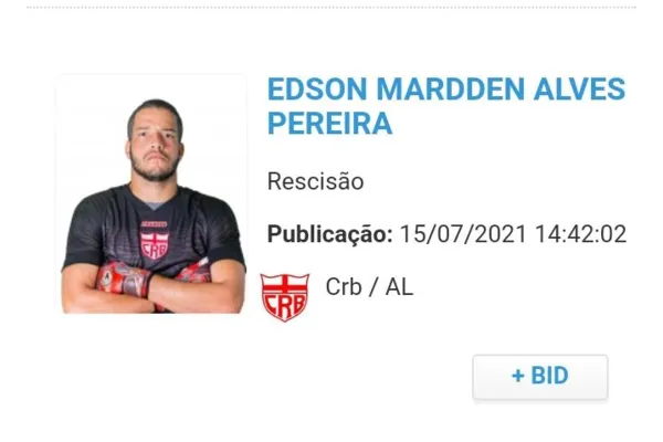 
				
					Sem jogar desde o início de abril, goleiro Edson Mardden rescinde com o CRB
				
				