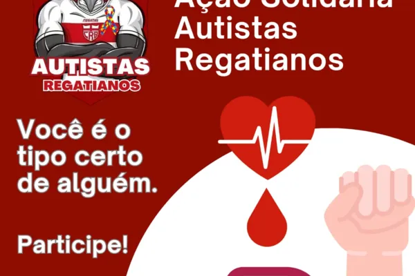 
				
					Torcida Autistas Regatianos fará campanha para doação de sangue
				
				
