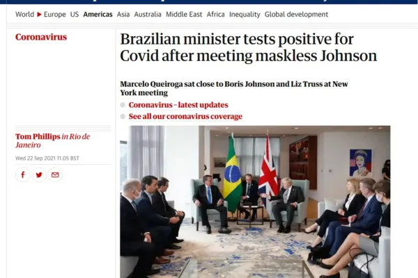 
				
					Imprensa internacional noticia infecção do ministro da Saúde brasileiro
				
				