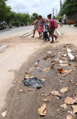 Barracos invadem a Avenida Senador Rui Palmeira, principal via da região