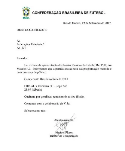 Federação Alagoana de Futebol apresentou os laudos técnicos do Corpo de Bombeiros nesta terça-feira 