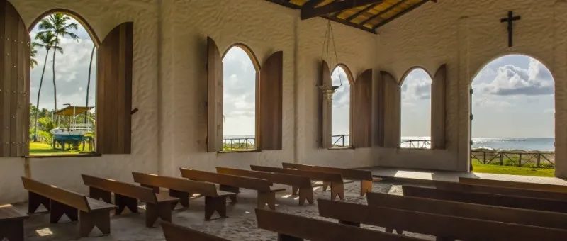 Capela dos Milagres, em Passo de Camaragibe, no litoral norte de Alagoas 