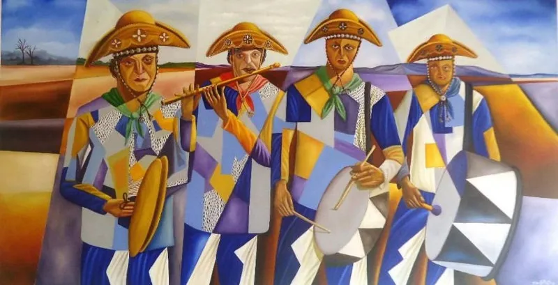 Pintor reuni movimentos artísticos com figuras típicas do Nordeste