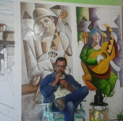 Pintor reuni movimentos artísticos com figuras típicas do Nordeste