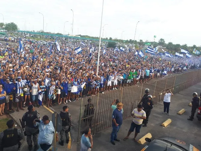 Torcedores vibram com a chegada da delegação azulina em Maceió