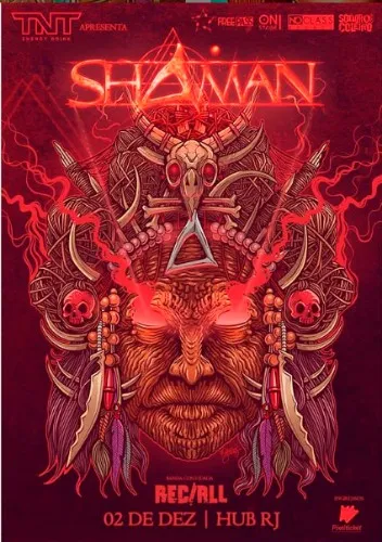 Cartaz de divulgação da banda brasileira Shaman