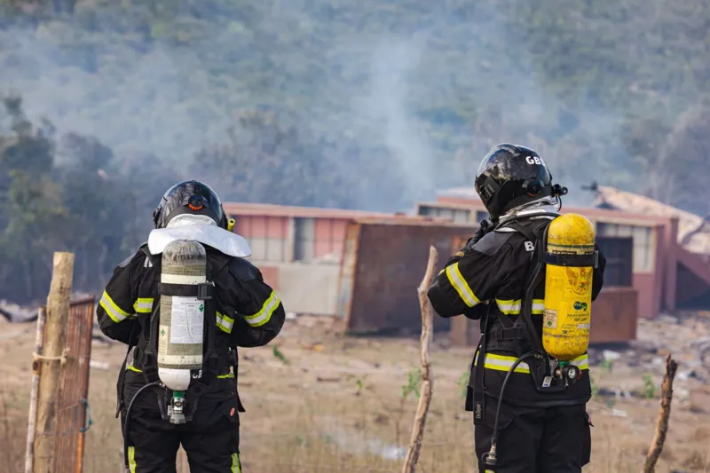 Imagens mostram que o incêndio atingiu grande parte da mata na região