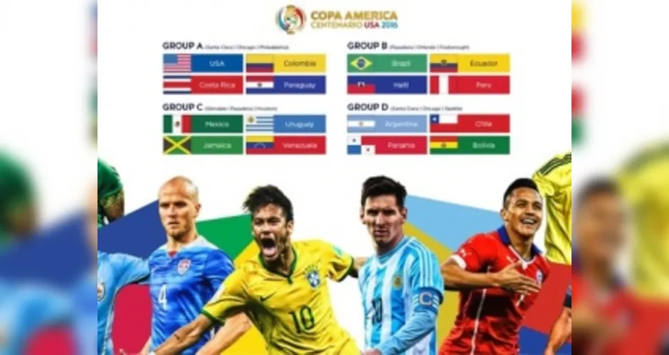 Imagem ilustrativa da imagem Brasil se dá bem e enfrentará Equador, Haiti e Peru na Copa América 2016