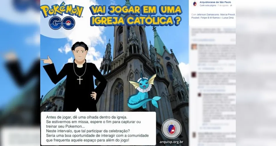 Imagem ilustrativa da imagem Arquidiocese incentiva jovens a jogar Pokémon GO em paróquias de SP