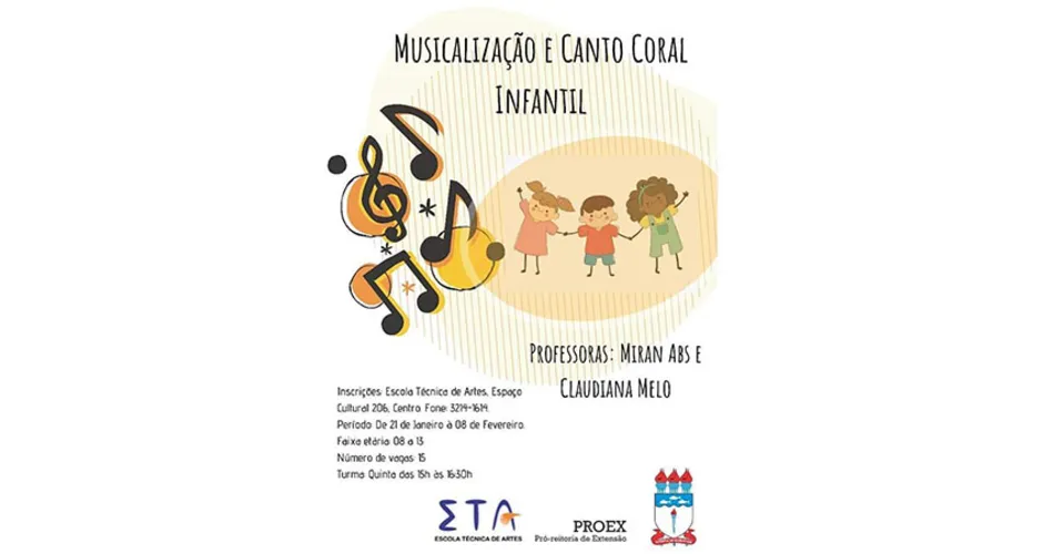 Imagem ilustrativa da imagem  Ufal abre inscrições para quatro cursos de musicalização para crianças 