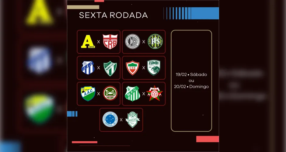 Sexta rodada da Copa Alagoas