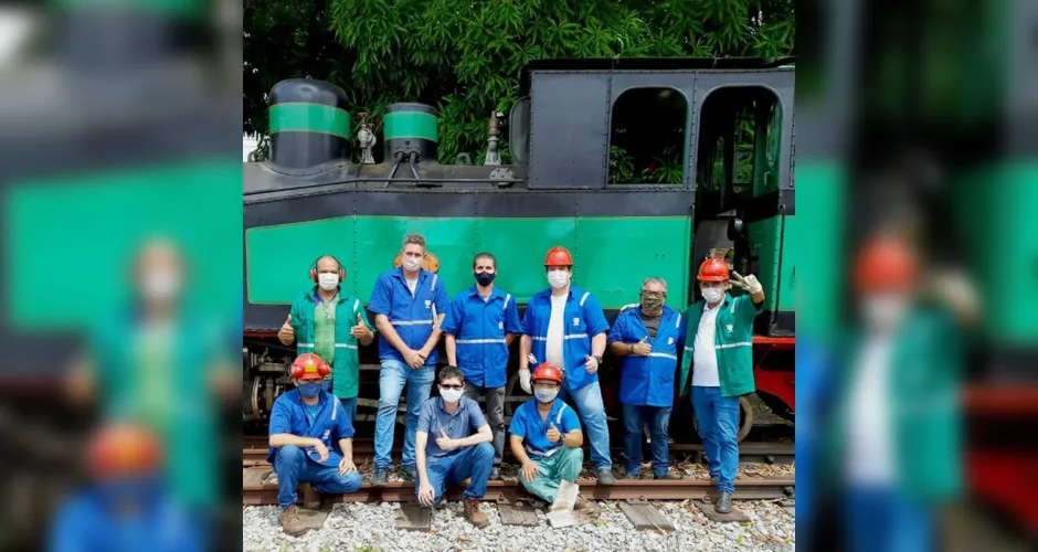 Passeio foi aula prática para os oito colaboradores que trabalharão na condução da locomotiva