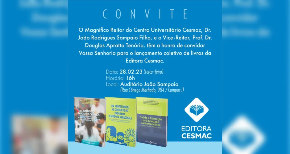 Cesmac lança livros de docentes e expõe investimento na produção acadêmica