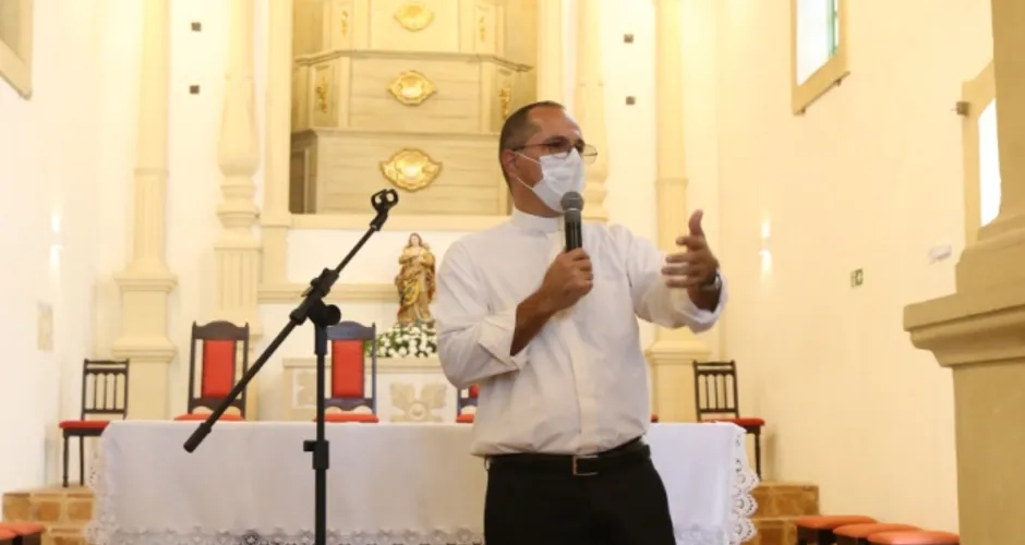 Padre Edvan Bernardinho da Silva participou da cerimônia