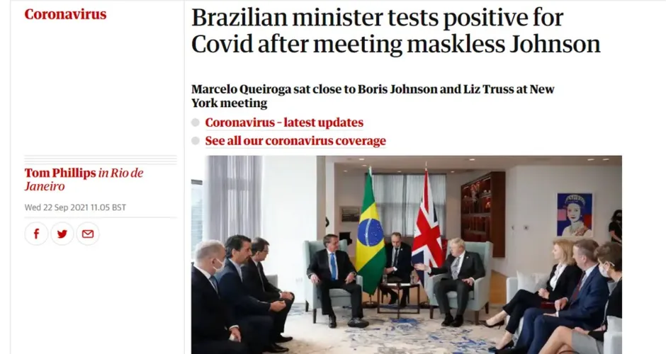Queiroga com Covid: imprensa internacional noticia infecção do ministro da Saúde brasileiro