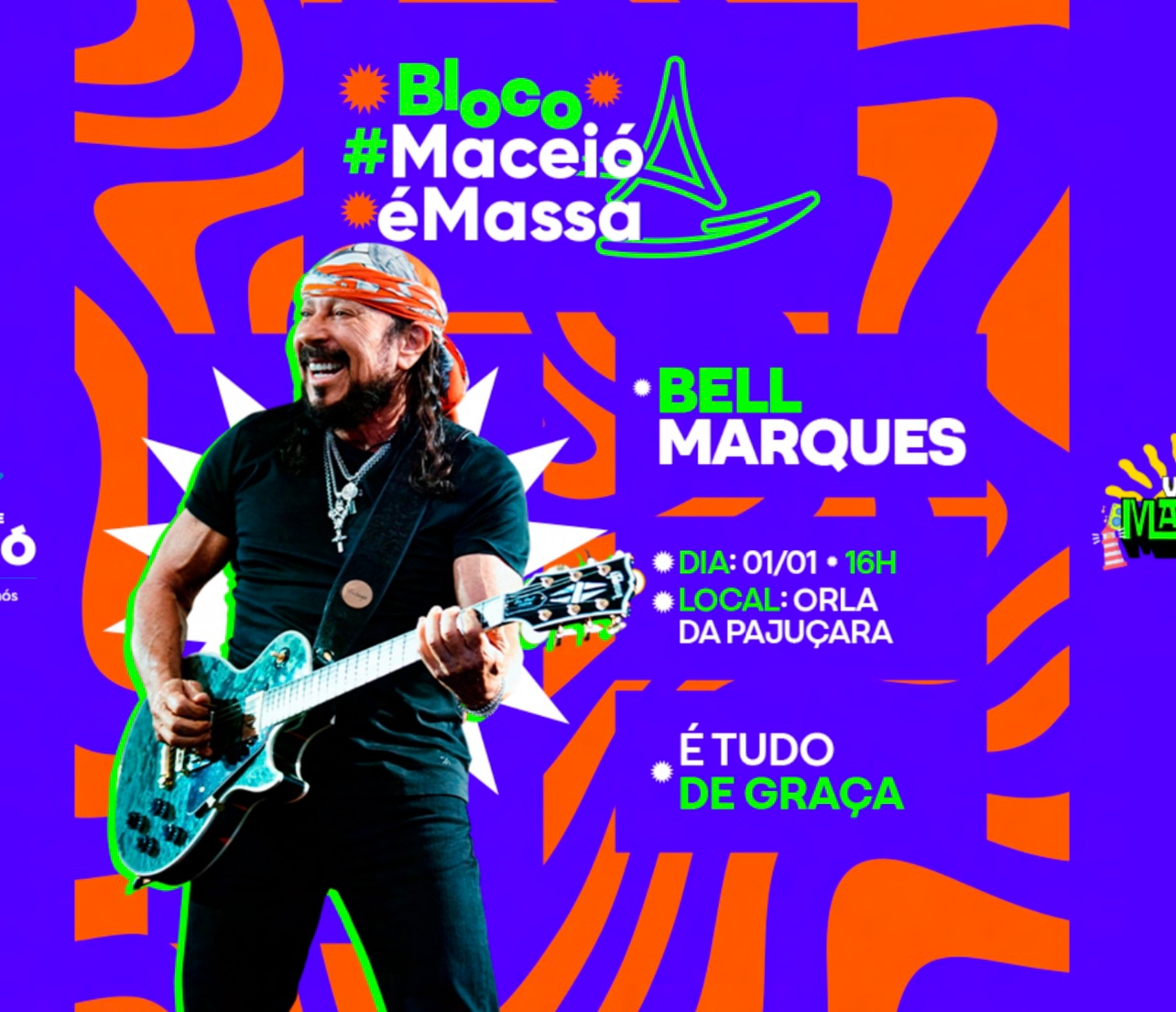 Bel Marques irá tocar na Orla da Pajuçara a partir das 16h do dia 1 de janeiro