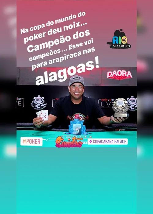 
				Alagoano de Arapiraca conquista título de campeão dos campeões do mundo no Poker
			
			