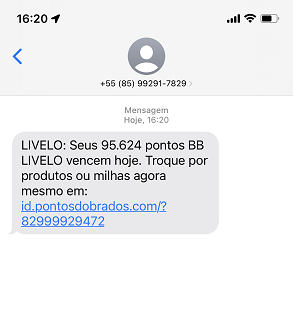 Cuidado com golpes via SMS!