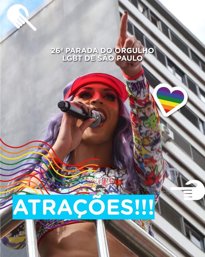 Confira as atrações e ordem dos trios da 26ª Parada do Orgulho LGBT+ de São Paulo