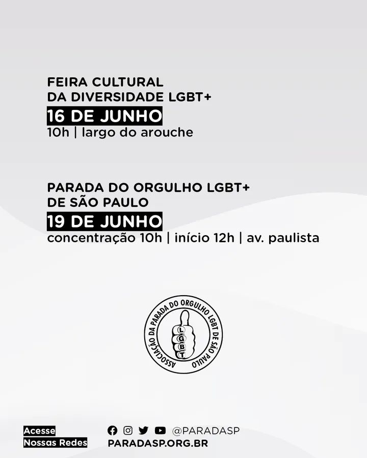 Confira as atrações e ordem dos trios da 26ª Parada do Orgulho LGBT+ de São Paulo